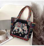 Wholesale Women Fashion Ethnic Embroidered Canvas Tote Bag - Image 13