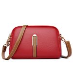 Vintage Women Double Zipper Crossbody Bag - Image 13
