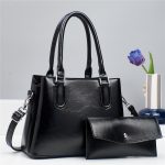 Wholesale Women Casual Simple Solid Color Large Capacity Handbag Set - Image 9