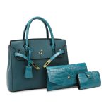 Wholesale Women Fashion Casual Litchi Pattern Large Capacity Soft PU Handbag Three-Piece Bag Set