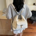 Women Fashion Retro Casual Solid Color Large Capacity Multifunctional Shoulder Bag - Image 13