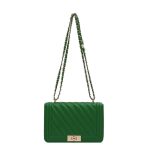 Women Casual Simple Solid Color Lock Buckle Chain Square Shoulder Bag - Image 13