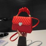 Women Casual Simple Solid Color Love Buckle Small Square Shoulder Bag - Image 13