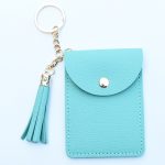 Wholesale Women Fashion Retro Solid Color Pu Tassel Card Keychain Wallet - Image 12