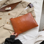 Wholesale Women Vintage Crocodile Pattern Zipper Design PU Clutch Bag - Image 14