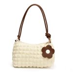 Wholesale Women Fashion Casual Solid Color Pleated Clouds Large Capacity Shoulder Bag - Image 14