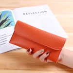 Wholesale Women Long Large Capacity Solid Color Litchi Pattern Wallet Purse - Image 14