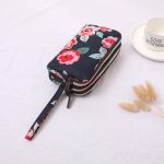 Women Fashion Floral Printed Large-Size Three-Layer Zipper Fabric Purses - Image 14