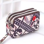 Women Fashion Solid Color Frosted Three-Layer Zipper Storage Purses - Image 14