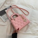 Wholesale Women Fashion Solid Color Heart Diamond Square Handle Crossbody Bag - Image 15