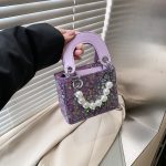 Wholesale Summer Shiny Sequin Pearl Strap Crossbody Mini Bag - Image 15