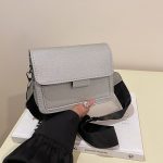Wholesale Women Fashion Casual Solid Color Wide Strap Square Crossbody Bag - Image 14