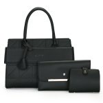Wholesale Women Casual Solid Color Large Capacity Handbag Bag Three-Piece Set - Image 9
