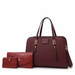 Wholesale Women Casual Simple Solid Color Bag Large Capacity Handbag Three-Piece Set