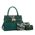 Women Fashion Snake Pattern Large Capacity Handbag Sets - Image 10