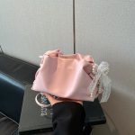 Wholesale Women Fashion Casual Solid Color Lace Pearl Pendant Shoulder Bag - Image 10