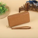 Women Fashion Simple Woven Zipper Long Purses - Image 15