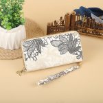 Wholesale Women Fashion Floral Embroidery Double Zipper Long Purses - Image 15