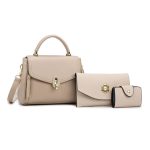 Wholesale Elegant Solid Color Large Capacity Handbag Set