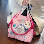 Wholesale Women Fashion Nylon Embroidered Large Capacity Canvas Shopping Bag - Image 15