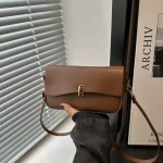 Women Fashion Casual Solid Color Baguette Shoulder Bag - Image 2