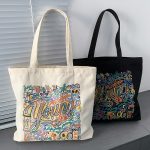 Wholesale Women Simple Fashion Embroidered Large Capacity Canvas Tote Bag