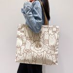 Wholesale Women'S Fashion Anime Large Capacity Canvas Tote Bag