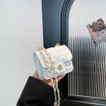 Women Fashion Casual Solid Color Chain Portable Mini Small Square Crossbody Bag - Image 2