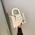 Wholesale Women Fashion Solid Color Heart Diamond Square Handle Crossbody Bag - Image 2