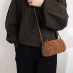 Wholesale Women Retro Autumn And Winter Suede Cylindrical Frosted Crossbody Bag - Image 3