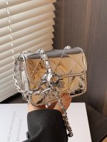 Wholesale Women Fashion Solid Color Patent Leather Bright Mini Rhomboid Chain Crossbody Bag - Image 2