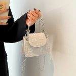 Wholesale Women Fashion Elegant Solid Color Floral Mini Chain Crossbody Bag - Image 2