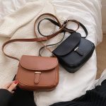 Wholesale Women Casual Solid Color Flap Saddle Crossbody Bag