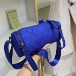 Women Fashion Solid Color Rhomboid Cylindrical Crossbody Bag