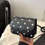 Women Fashion Solid Color Dot Printed Crossbody Bag