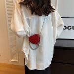 Wholesale Women Fashion Casual Solid Color Embossed Heart-Shaped Mini Crossbody Bag - Image 2