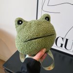 Wholesale Women Fashion Cute Cartoon Plush Frog Doll Crossbody Bag