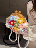 Wholesale Creative Woven Floral Pearl Chain Crossbody Bag - Image 2