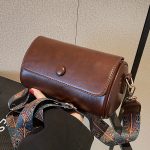 Wholesale Women Fashion Retro Solid Color Cylinder Wide Band Crossbody Bag