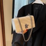 Women Fashion Casual Solid Color Chain Crossbody Bag