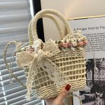 Wholesale Women Fashion Casual Vacation Straw Woven Beach Handbag