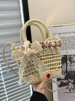 Wholesale Women Fashion Casual Vacation Straw Woven Beach Handbag