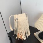Wholesale Women Fashion Mini Solid Color Tassel Mobile Phone Crossbody Bag - Image 2