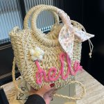 Wholesale Women Fashion Casual Vacation Straw Woven Beach Handbag