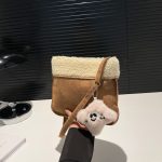 Wholesale Women Fashion Cute Lamb Fur Plush Pendant Crossbody Bag