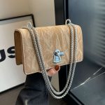 Wholesale Women Fashion Solid Color Square Flap Lock Chain Shoulder Crossbody Bag