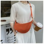 Wholesale Women Fashion Casual Solid Color Canvas Zipper One Shoulder Crossbody Bag