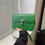 Wholesale Simple Solid Color Lock Square Crossbody Bag