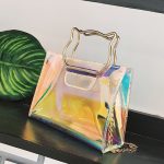 Wholesale Women Creative Laser Design Cat Ears Shape Handle PVC Crossbody Bag