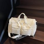 Fashion Casual Solid Color Wet And Dry Separable Large Capacity Foldable Portable Travel Duffle Bags - Image 2